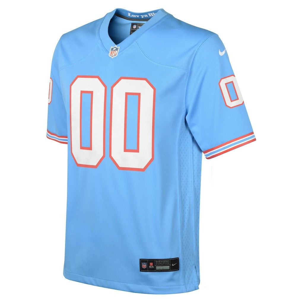 Tennessee Titans Youth Oilers Throwback Custom Game Jersey - Light Blue Jerseys