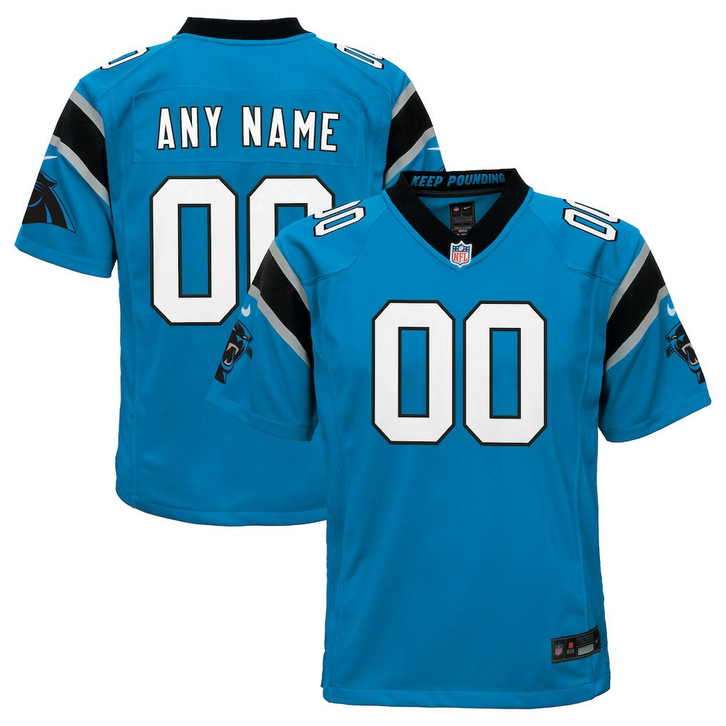 Carolina Panthers Youth Alternate Custom Game Jersey - Blue Jerseys