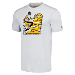 Hines Ward Pittsburgh Steelers Homage Unisex Caricature Retired Player Tri-Blend T-Shirt - Ash T-shirts