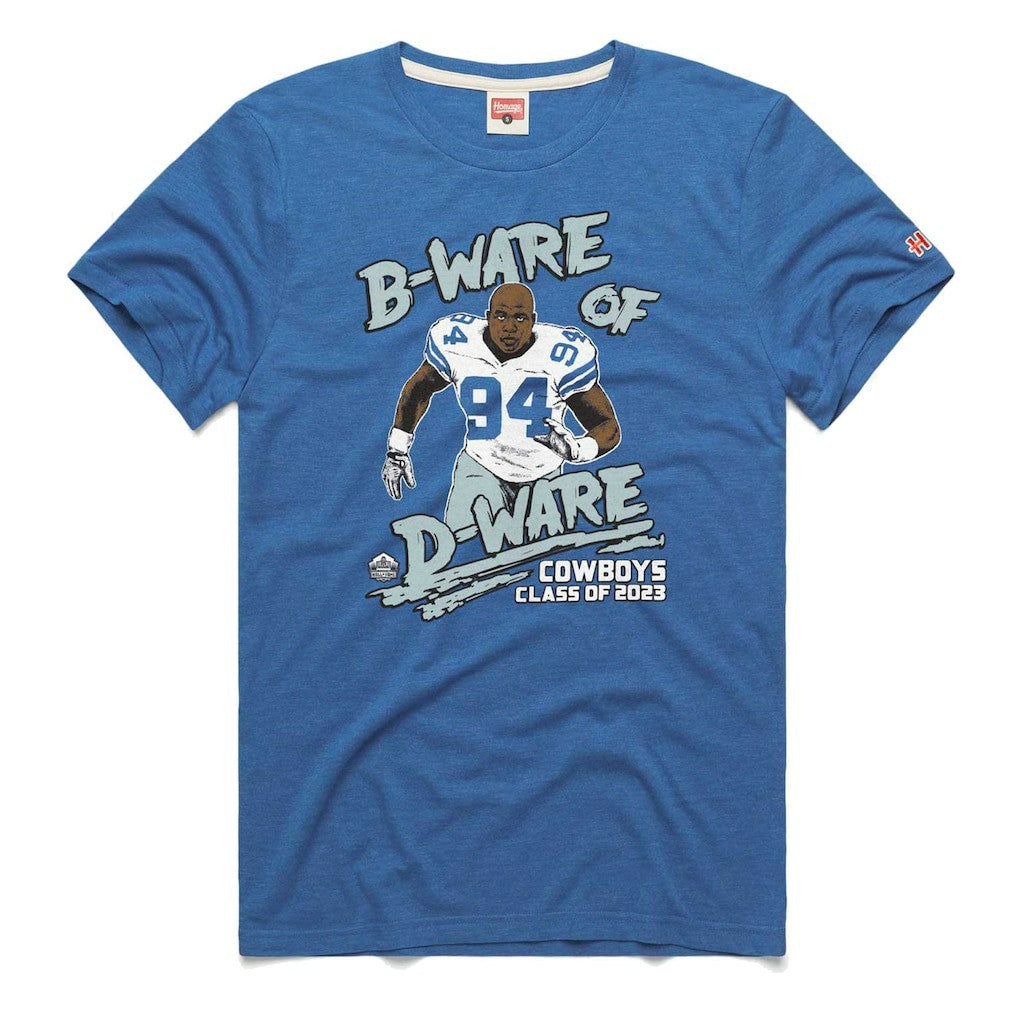 DeMarcus Ware Dallas Cowboys Homage Unisex Caricature Retired Player Tri-Blend T-Shirt - Royal T-shirts