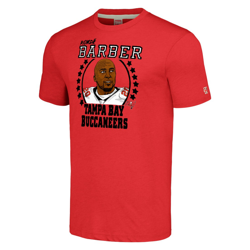 Ronde Barber Tampa Bay Buccaneers Homage Unisex Caricature Retired Player Tri-Blend T-Shirt - Red T-shirts