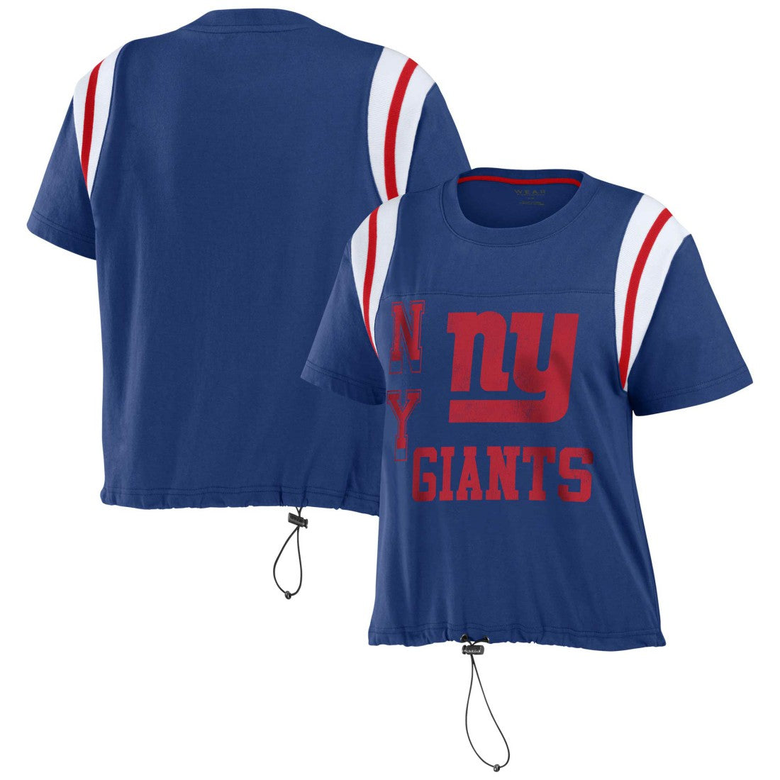New York Giants WEAR by Erin Andrews Women's Cinched Colorblock T-Shirt - Royal T-shirts