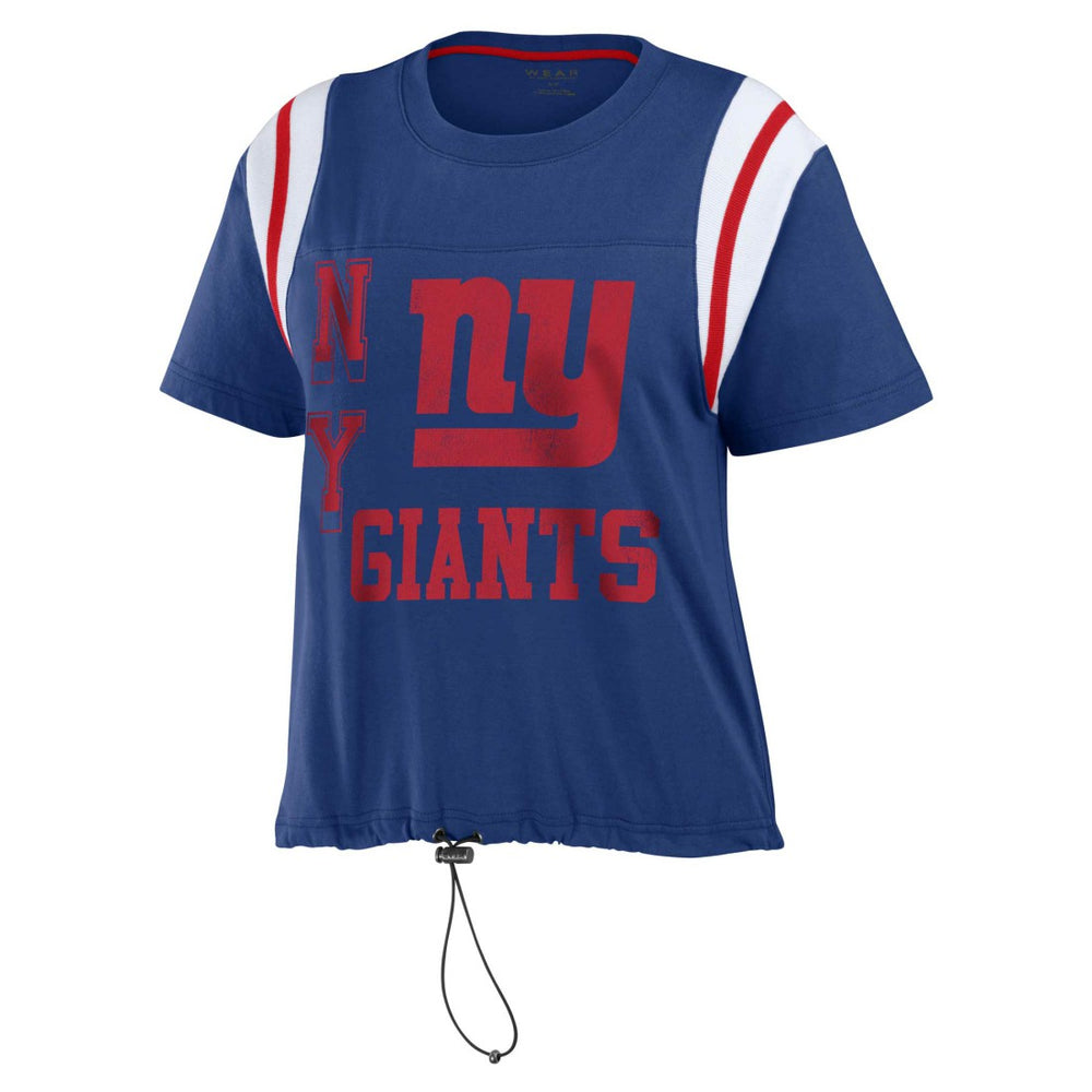 New York Giants WEAR by Erin Andrews Women's Cinched Colorblock T-Shirt - Royal T-shirts