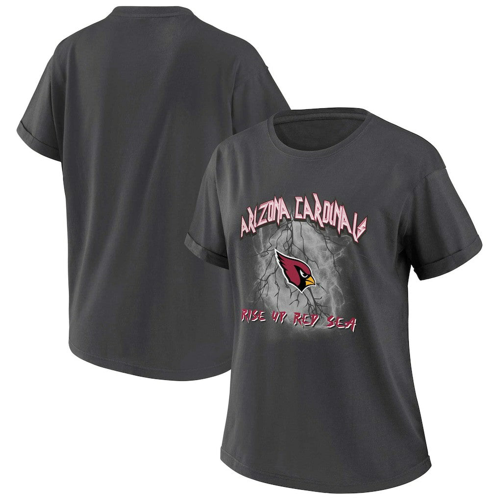 Arizona Cardinals WEAR by Erin Andrews Women's Boyfriend T-Shirt - Charcoal T-shirts