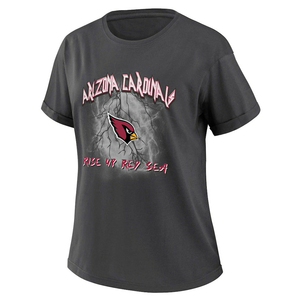 Arizona Cardinals WEAR by Erin Andrews Women's Boyfriend T-Shirt - Charcoal T-shirts
