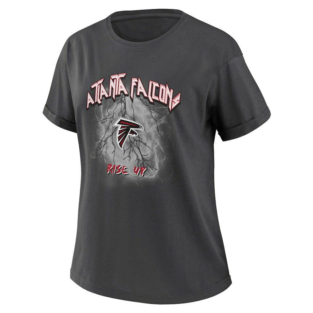 Atlanta Falcons WEAR by Erin Andrews Women's Boyfriend T-Shirt - Charcoal T-shirts