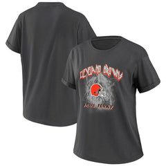 Cleveland Browns WEAR by Erin Andrews Women's Boyfriend T-Shirt - Charcoal T-shirts