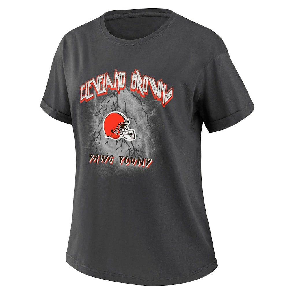 Cleveland Browns WEAR by Erin Andrews Women's Boyfriend T-Shirt - Charcoal T-shirts