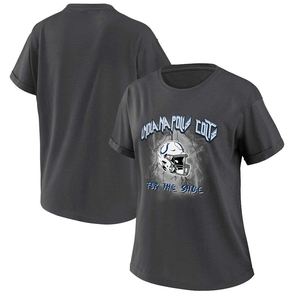 Indianapolis Colts WEAR by Erin Andrews Women's Boyfriend T-Shirt - Charcoal T-shirts