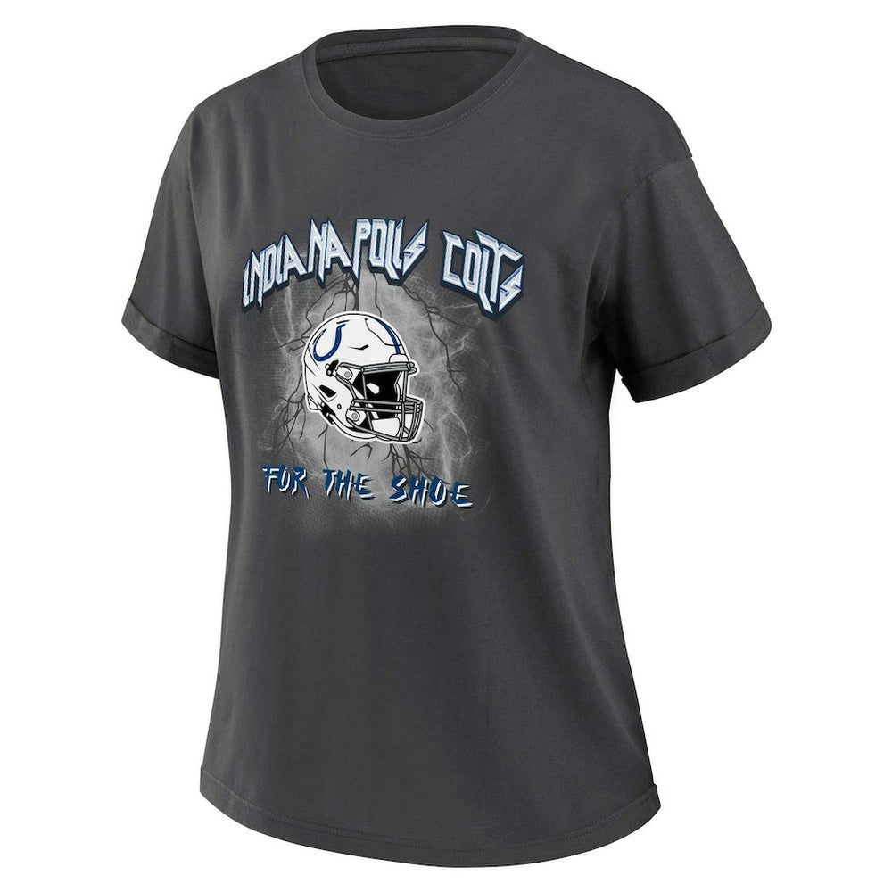 Indianapolis Colts WEAR by Erin Andrews Women's Boyfriend T-Shirt - Charcoal T-shirts