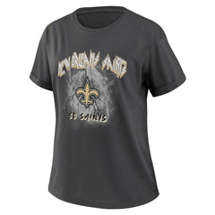 New Orleans Saints WEAR by Erin Andrews Women's Boyfriend T-Shirt - Charcoal T-shirts
