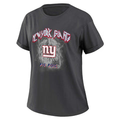 New York Giants WEAR by Erin Andrews Women's Boyfriend T-Shirt - Charcoal T-shirts