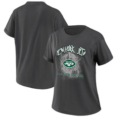 New York Jets WEAR by Erin Andrews Women's Boyfriend T-Shirt - Charcoal T-shirts
