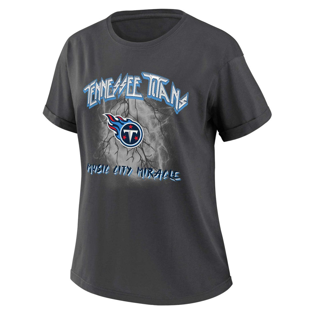 Tennessee Titans WEAR by Erin Andrews Women's Boyfriend T-Shirt - Charcoal T-shirts