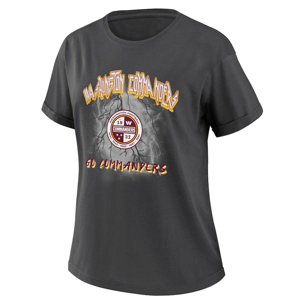 Washington Commanders WEAR by Erin Andrews Women's Boyfriend T-Shirt - Charcoal T-shirts