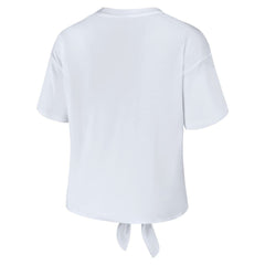 New York Jets WEAR by Erin Andrews Women's Front Tie Retro T-Shirt - White T-shirts