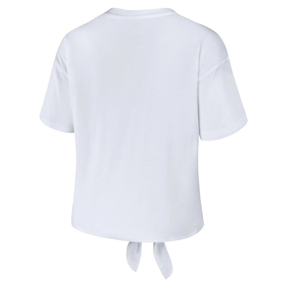 Tennessee Titans WEAR by Erin Andrews Women's Front Tie Retro T-Shirt - White T-shirts