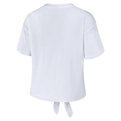 Tennessee Titans WEAR by Erin Andrews Women's Front Tie Retro T-Shirt - White T-shirts