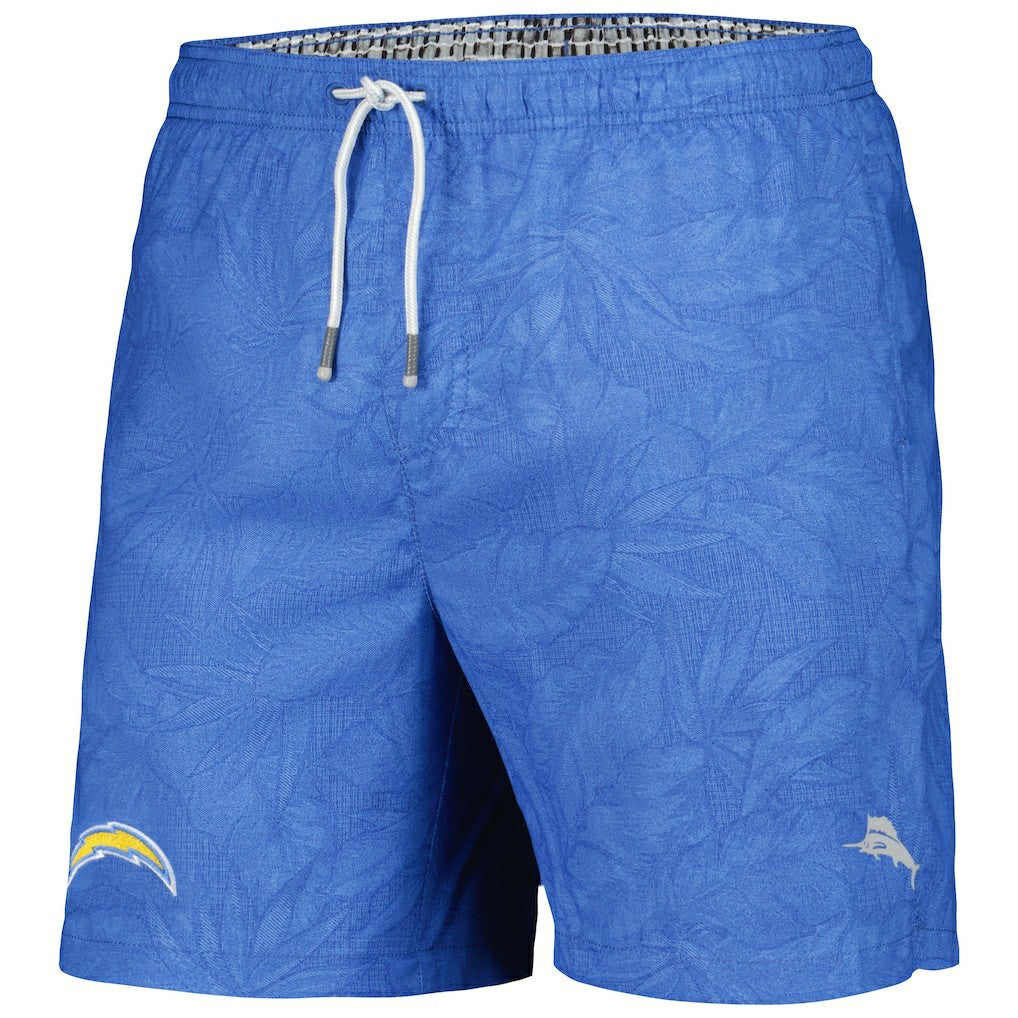 Los Angeles Chargers Naples Layered Leaves Swim Shorts - Powder Blue Shorts