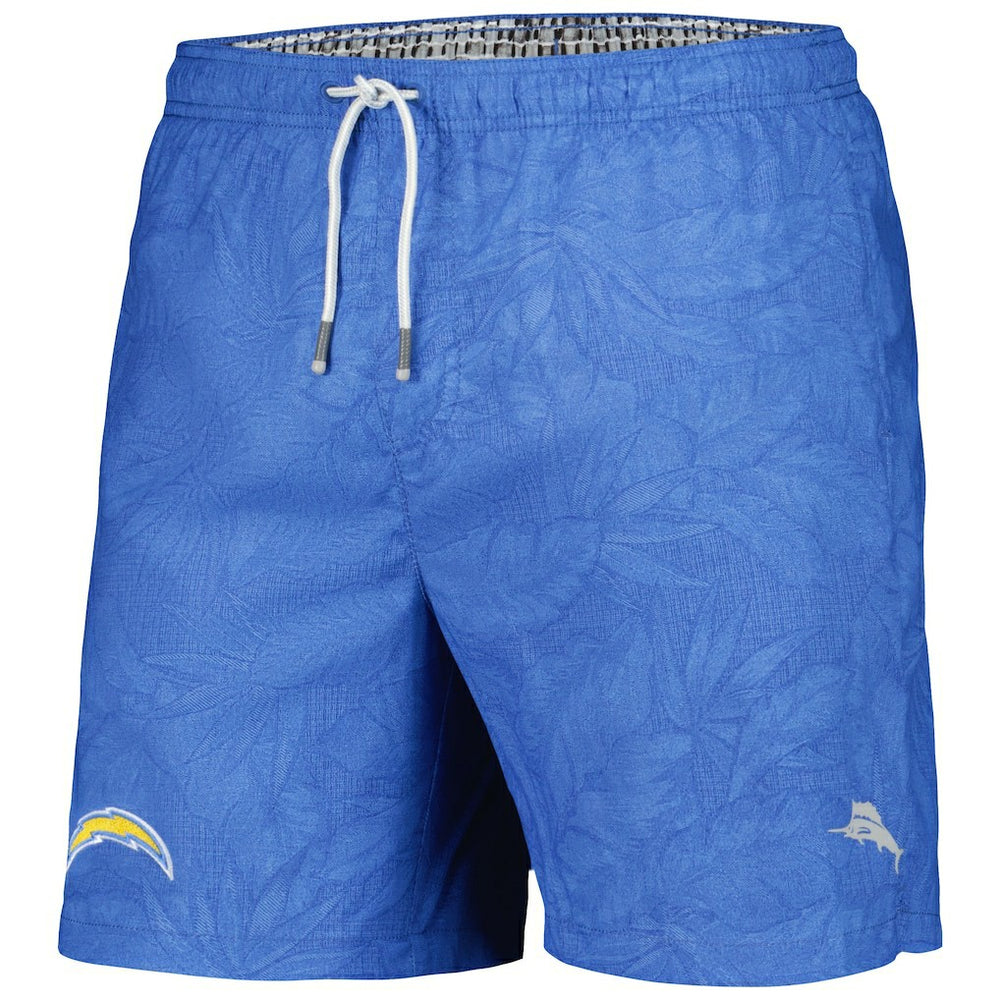 Los Angeles Chargers Naples Layered Leaves Swim Shorts - Powder Blue Shorts