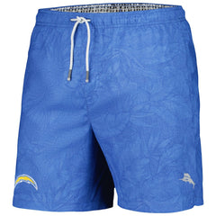 Los Angeles Chargers Naples Layered Leaves Swim Shorts - Powder Blue Shorts
