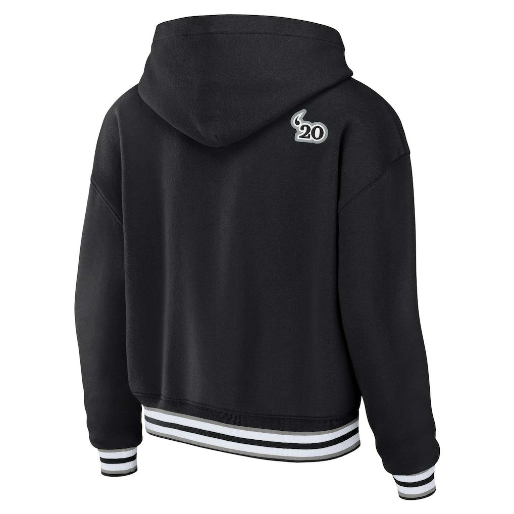Las Vegas Raiders WEAR by Erin Andrews Women's Lace-Up Pullover Hoodie - Black Hoodies