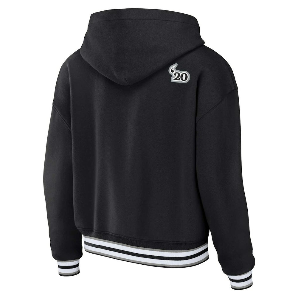 Las Vegas Raiders WEAR by Erin Andrews Women's Lace-Up Pullover Hoodie - Black Hoodies