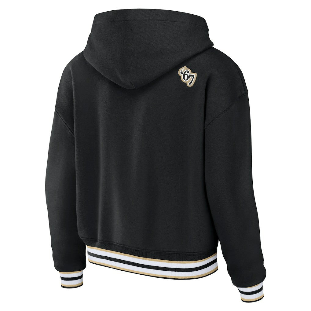 New Orleans Saints WEAR by Erin Andrews Women's Lace-Up Pullover Hoodie - Black Hoodies