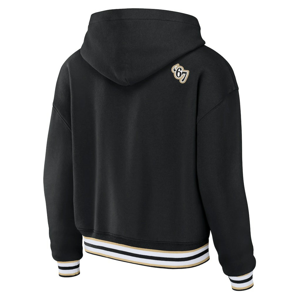 New Orleans Saints WEAR by Erin Andrews Women's Lace-Up Pullover Hoodie - Black Hoodies