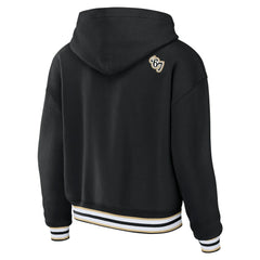 New Orleans Saints WEAR by Erin Andrews Women's Lace-Up Pullover Hoodie - Black Hoodies