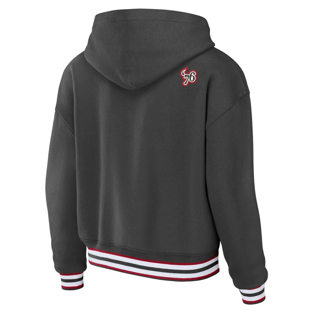 Tampa Bay Buccaneers WEAR by Erin Andrews Women's Lace-Up Pullover Hoodie - Pewter Hoodies