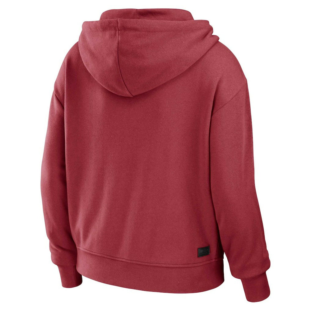 Arizona Cardinals WEAR by Erin Andrews Women's Color Block Light Weight Modest Crop Full-Zip Hoodie - Cardinal/White Hoodies