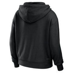 New Orleans Saints WEAR by Erin Andrews Women's Color Block Light Weight Modest Crop Full-Zip Hoodie - Black/White Hoodies