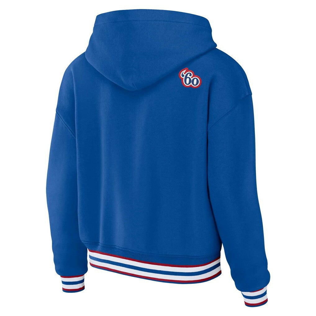 Buffalo Bills WEAR by Erin Andrews Women's Plus Size Lace-Up Pullover Hoodie - Royal Hoodies