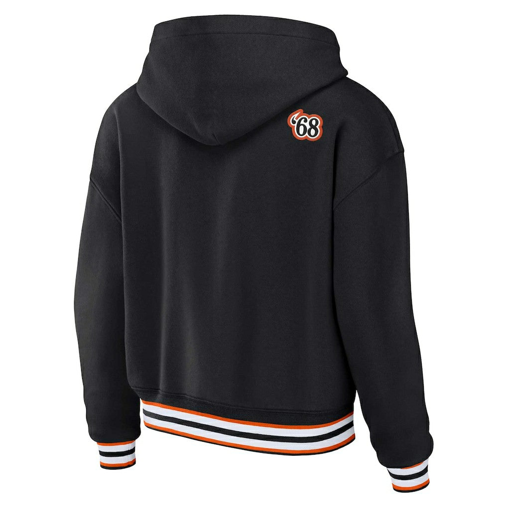 Cincinnati Bengals WEAR by Erin Andrews Women's Plus Size Lace-Up Pullover Hoodie - Black Hoodies