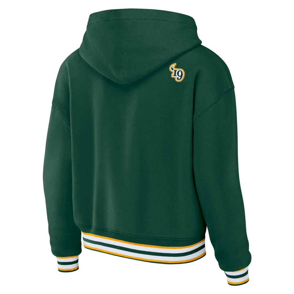 Green Bay Packers WEAR by Erin Andrews Women's Plus Size Lace-Up Pullover Hoodie - Green Hoodies
