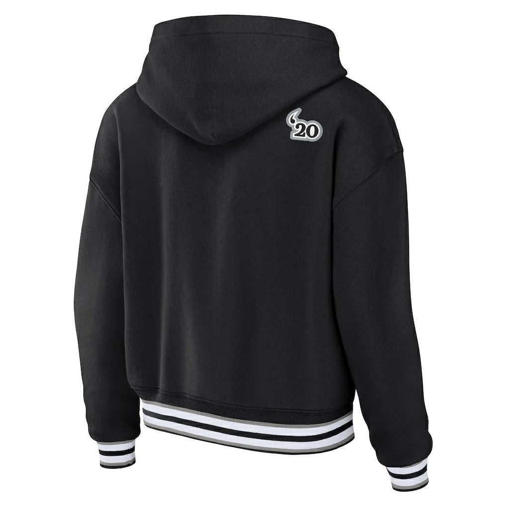 Las Vegas Raiders WEAR by Erin Andrews Women's Plus Size Lace-Up Pullover Hoodie - Black Hoodies
