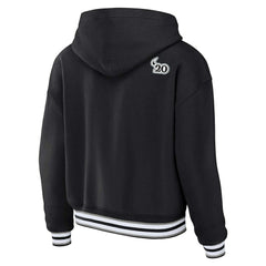 Las Vegas Raiders WEAR by Erin Andrews Women's Plus Size Lace-Up Pullover Hoodie - Black Hoodies