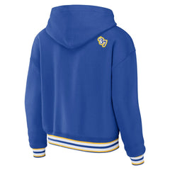Los Angeles Rams WEAR by Erin Andrews Women's Plus Size Lace-Up Pullover Hoodie - Royal Hoodies