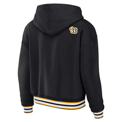 Pittsburgh Steelers WEAR by Erin Andrews Women's Plus Size Lace-Up Pullover Hoodie - Black Hoodies