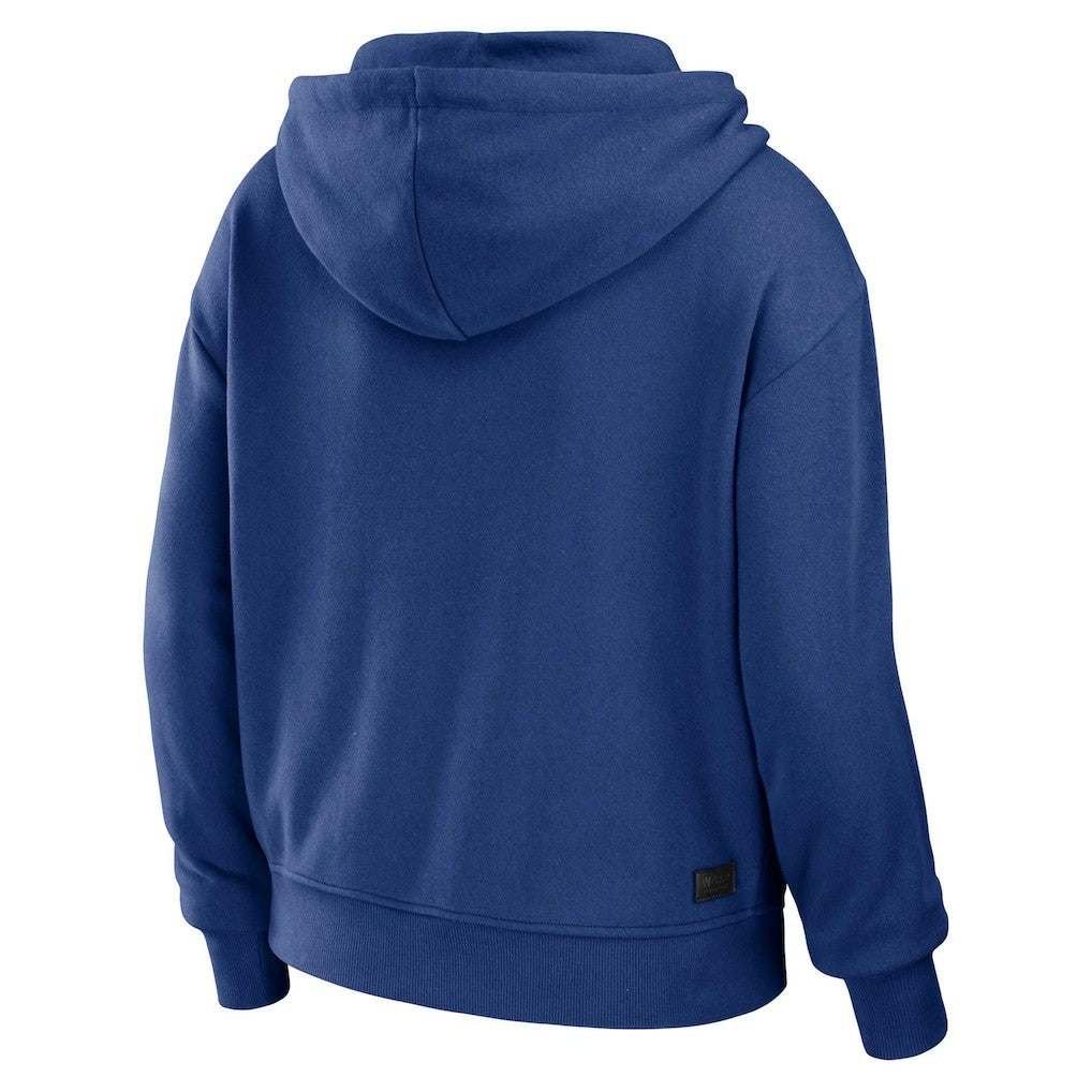 New York Giants WEAR by Erin Andrews Women's Plus Size Color Block Full-Zip Hoodie - Royal/White Hoodies