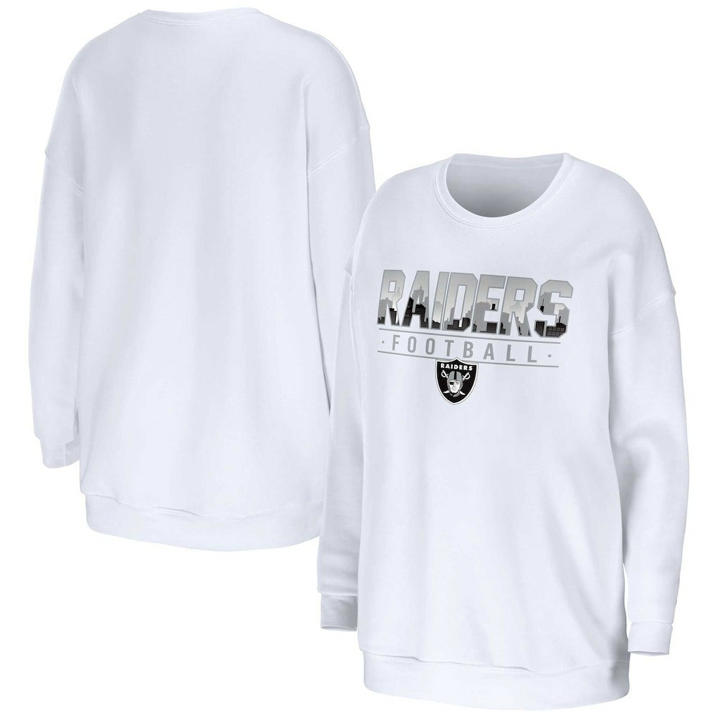 Las Vegas Raiders WEAR by Erin Andrews Women's Domestic Pullover Sweatshirt - White Pullover