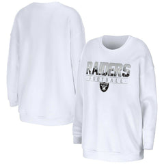 Las Vegas Raiders WEAR by Erin Andrews Women's Domestic Pullover Sweatshirt - White Pullover