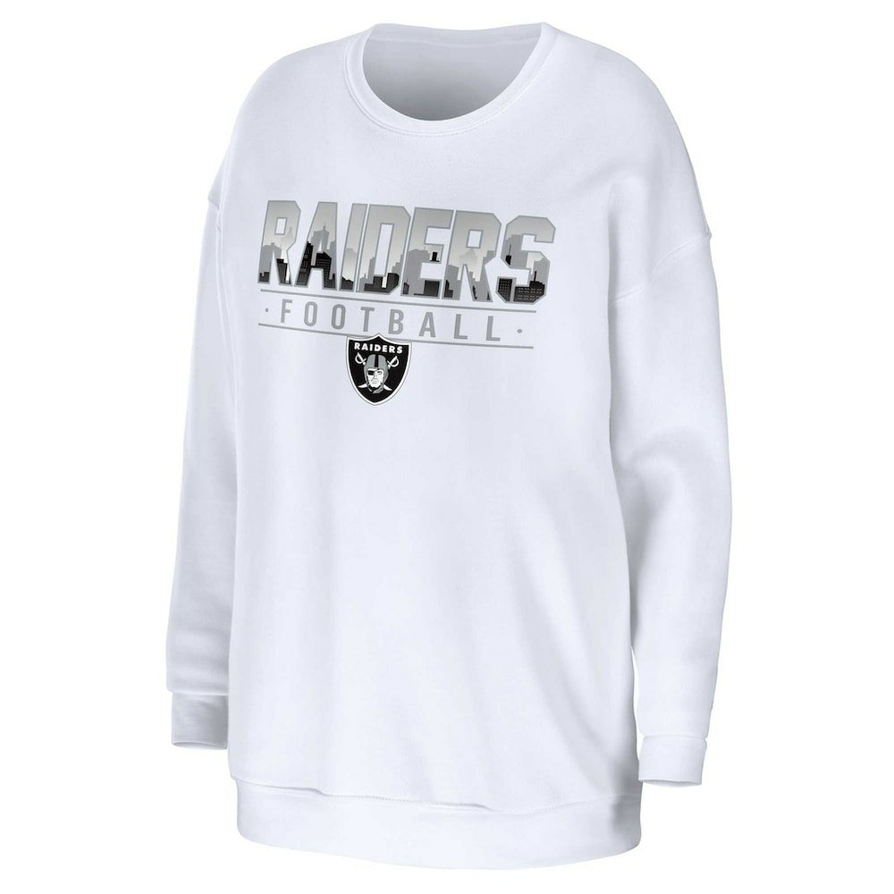 Las Vegas Raiders WEAR by Erin Andrews Women's Domestic Pullover Sweatshirt - White Pullover