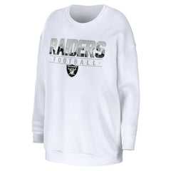 Las Vegas Raiders WEAR by Erin Andrews Women's Domestic Pullover Sweatshirt - White Pullover