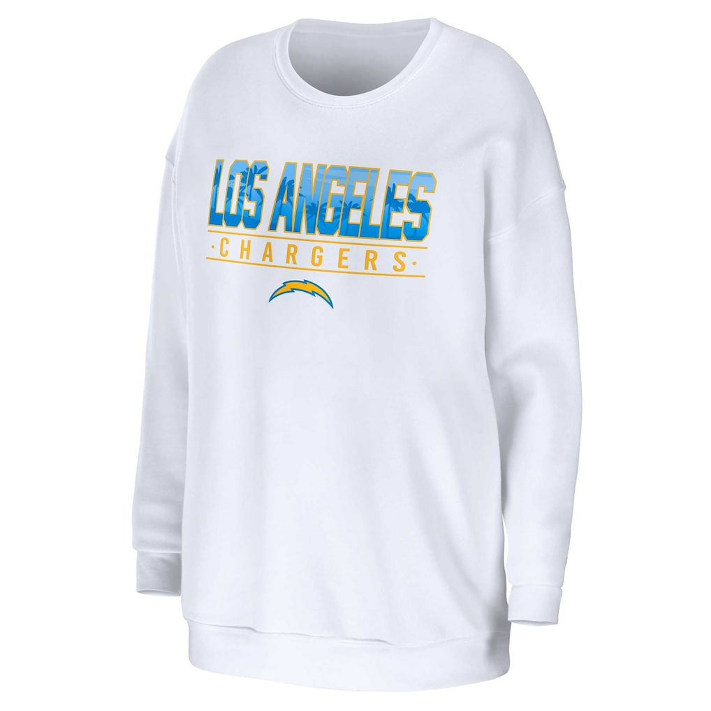 Los Angeles Chargers WEAR by Erin Andrews Women's Domestic Pullover Sweatshirt - White Pullover