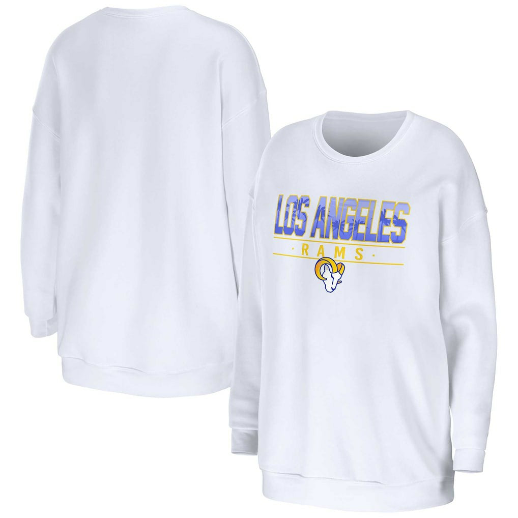 Los Angeles Rams WEAR by Erin Andrews Women's Domestic Pullover Sweatshirt - White Pullover