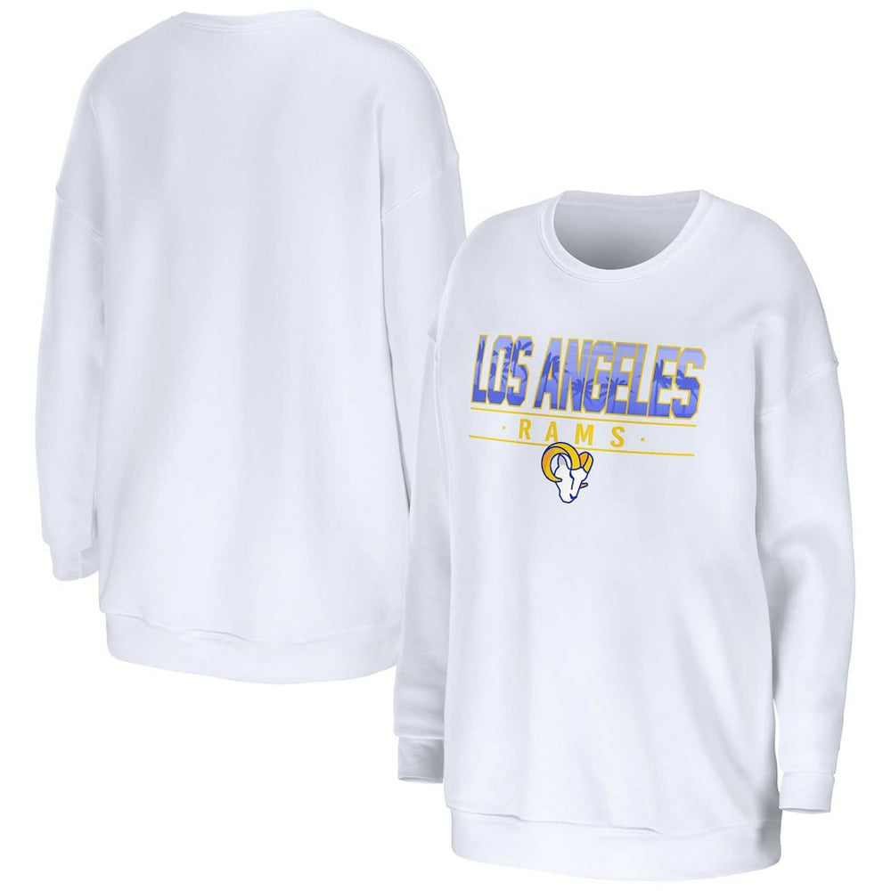 Los Angeles Rams WEAR by Erin Andrews Women's Domestic Pullover Sweatshirt - White Pullover