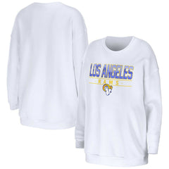 Los Angeles Rams WEAR by Erin Andrews Women's Domestic Pullover Sweatshirt - White Pullover