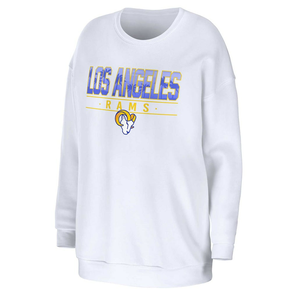 Los Angeles Rams WEAR by Erin Andrews Women's Domestic Pullover Sweatshirt - White Pullover
